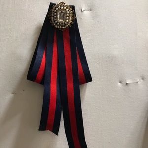 Rhinestone navy blue and red brooches